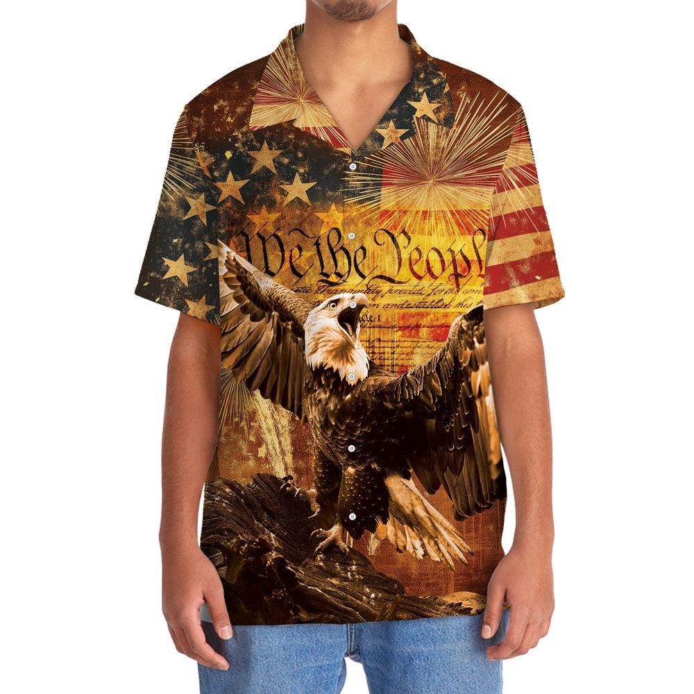 Vintage God Bless America Hawaiian Shirt, Funny Hawaiian Shirt, Usa Hawaiian Shirt, Vintage Hawaiian Shirts