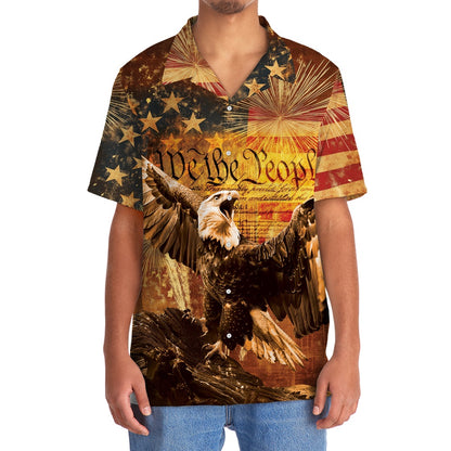 Vintage God Bless America Hawaiian Shirt, Funny Hawaiian Shirt, Usa Hawaiian Shirt, Vintage Hawaiian Shirts