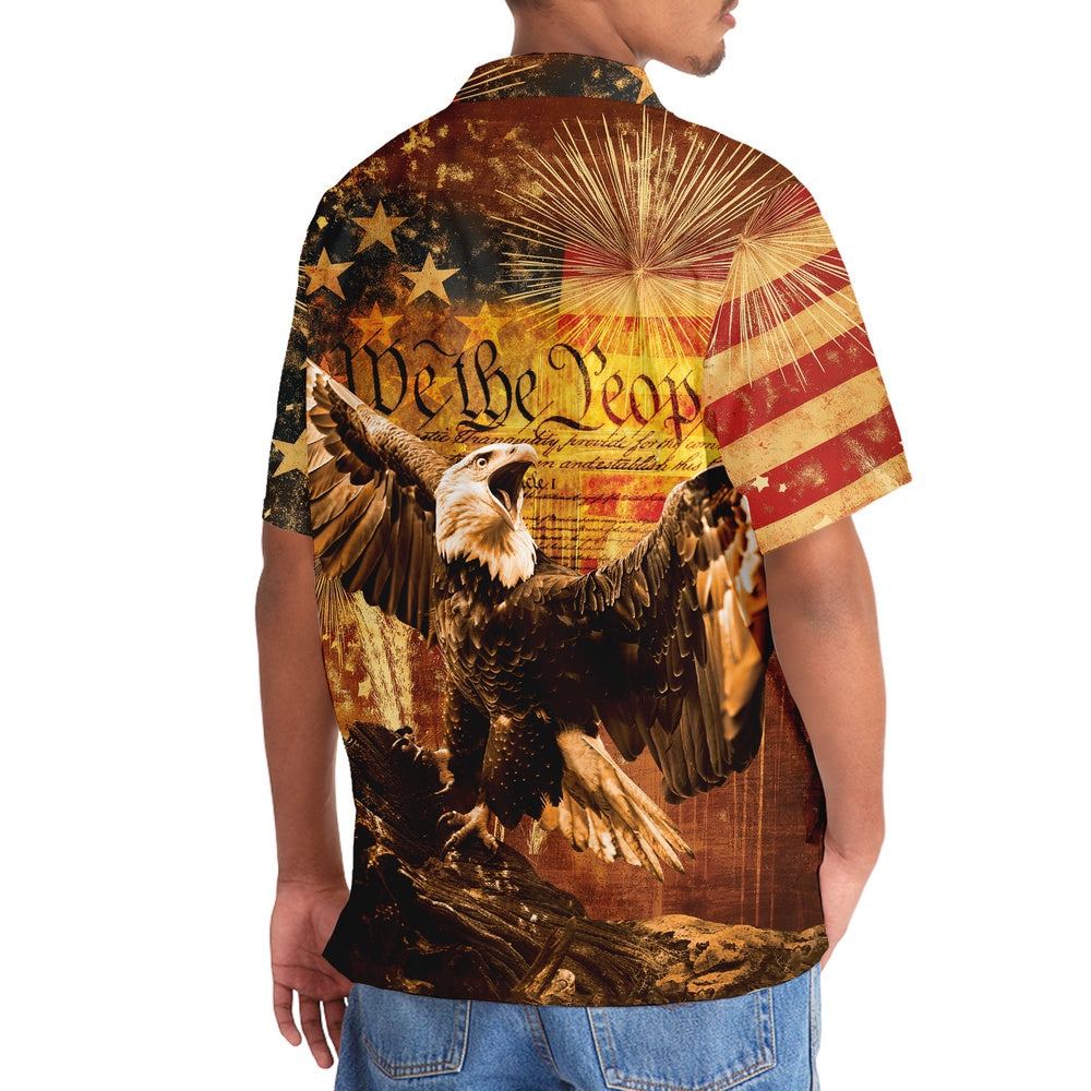 Vintage God Bless America Hawaiian Shirt, Funny Hawaiian Shirt, Usa Hawaiian Shirt, Vintage Hawaiian Shirts