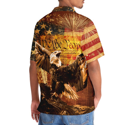 Vintage God Bless America Hawaiian Shirt, Funny Hawaiian Shirt, Usa Hawaiian Shirt, Vintage Hawaiian Shirts