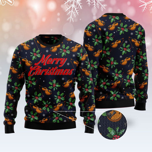 Violin Christmas Ugly Christmas Sweater, Funny Xmas Sweater, Sweater Xmas