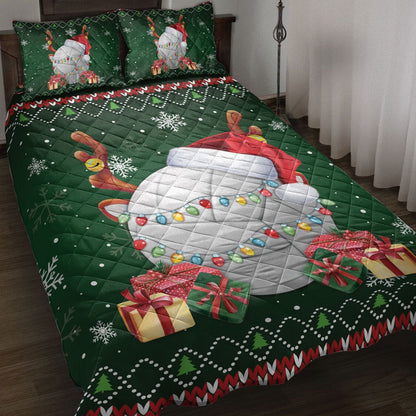 Volleyball Quilt Set, Volleyballmas Hat Snowflake Reindeer Horn Ugly Quilt Blanket