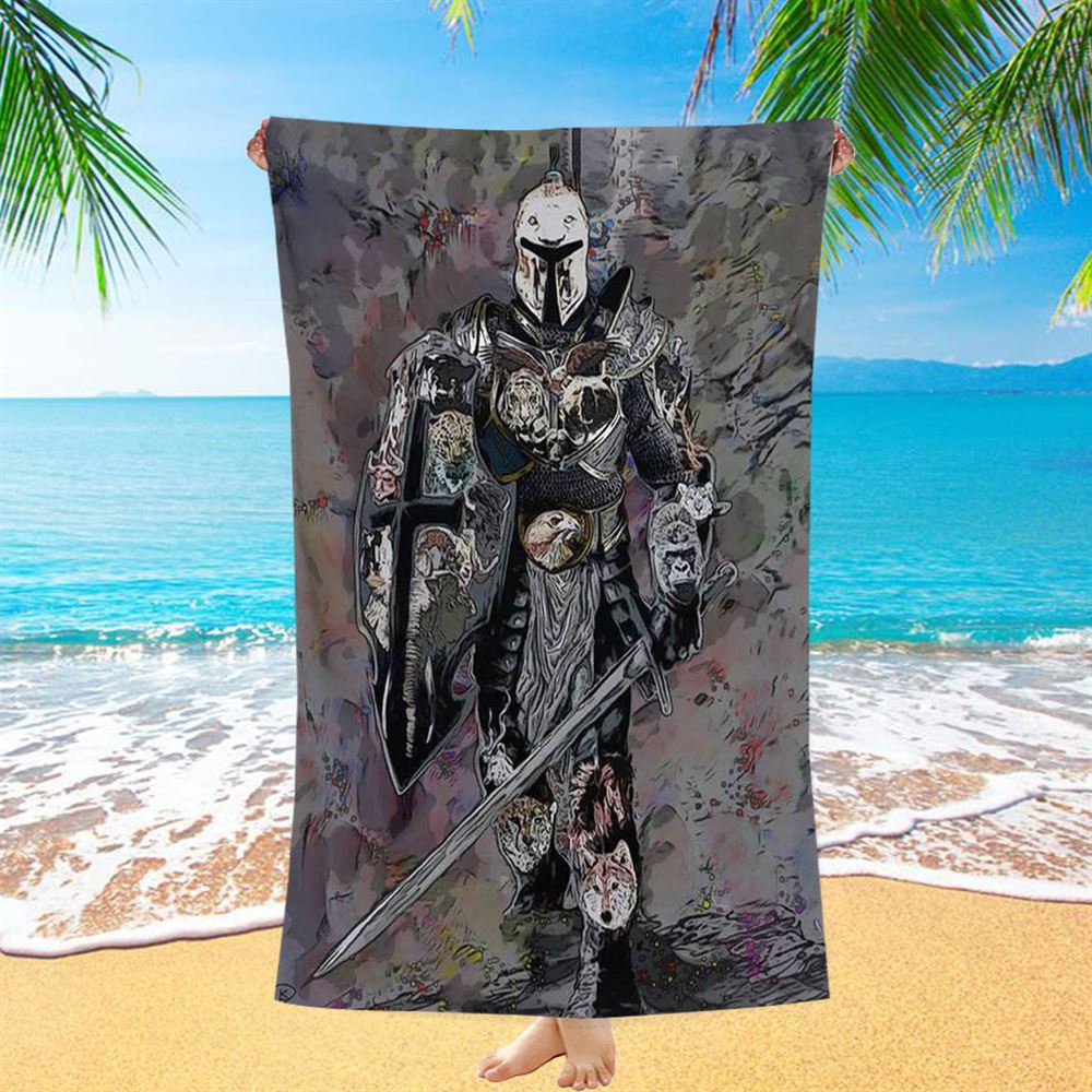Warrior Armor Of God Beach Towel - Christian Beach Towel - Religious Art