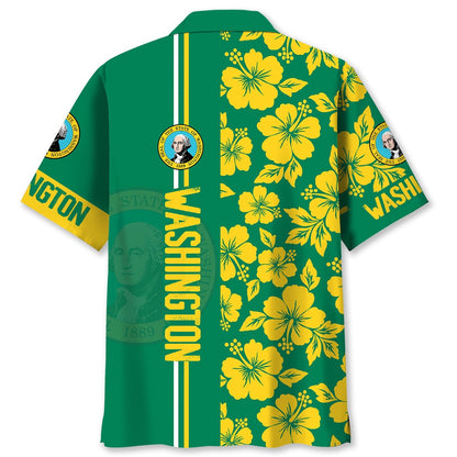 Washington State Lover Hawaiian Shirt, Funny Hawaiian Shirt, Usa Hawaiian Shirt, Vintage Hawaiian Shirts