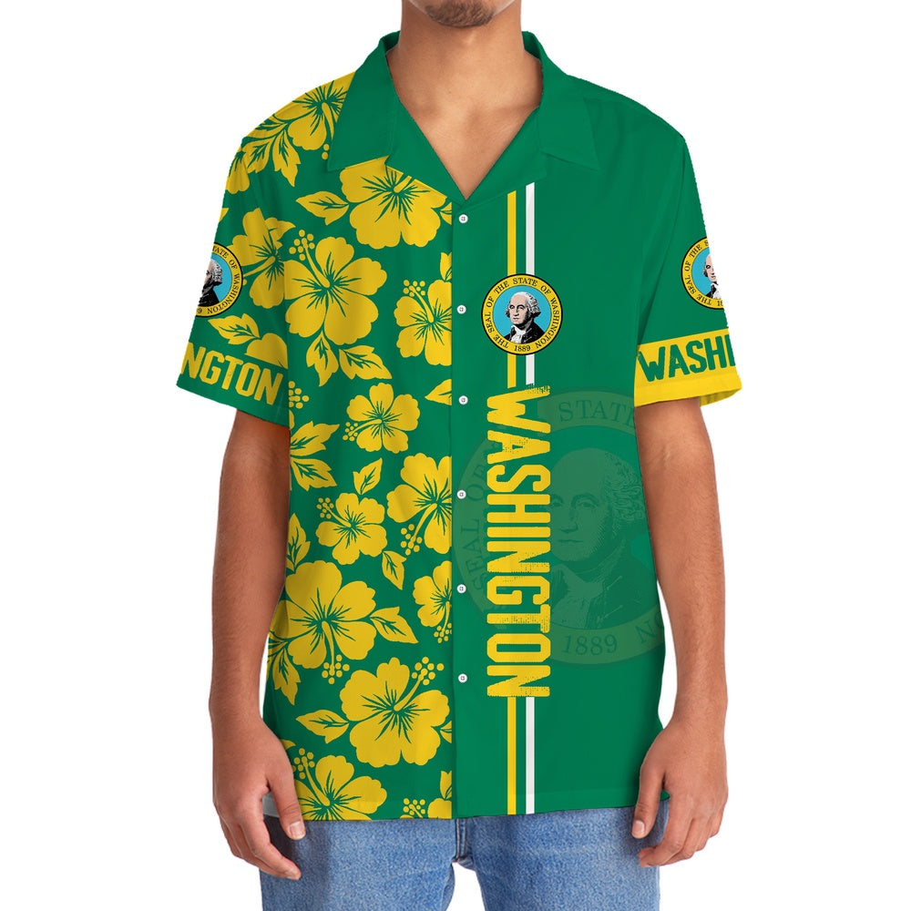 Washington State Lover Hawaiian Shirt, Funny Hawaiian Shirt, Usa Hawaiian Shirt, Vintage Hawaiian Shirts