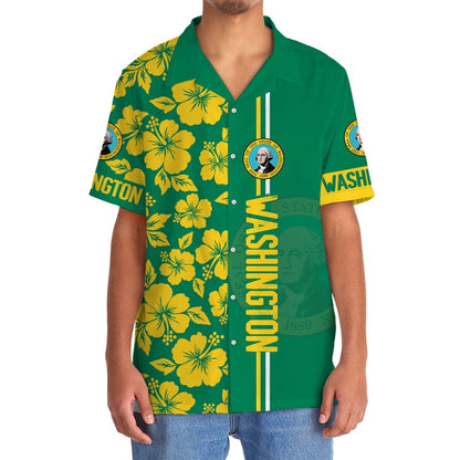 Washington State Lover Hawaiian Shirt, Funny Hawaiian Shirt, Usa Hawaiian Shirt, Vintage Hawaiian Shirts