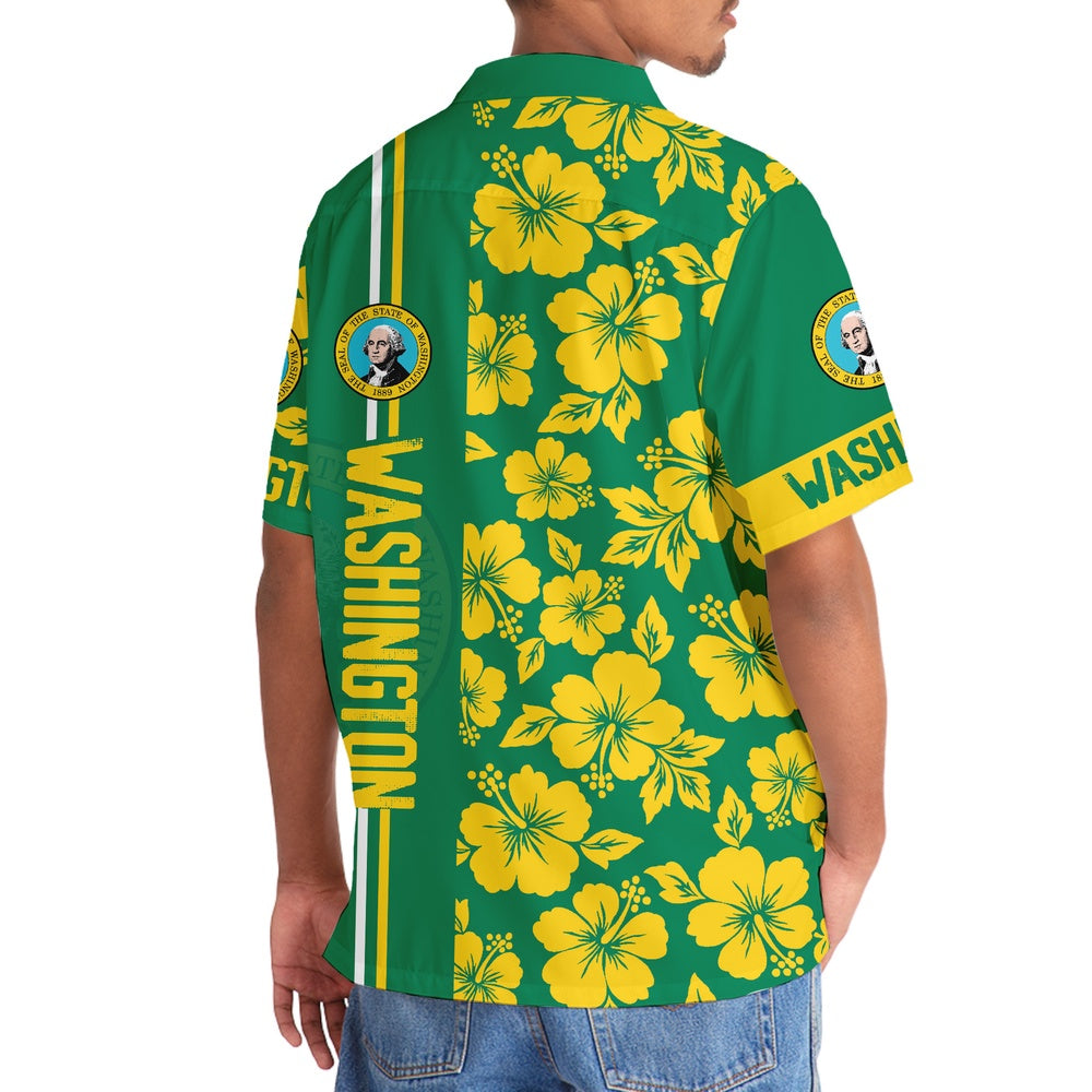 Washington State Lover Hawaiian Shirt, Funny Hawaiian Shirt, Usa Hawaiian Shirt, Vintage Hawaiian Shirts