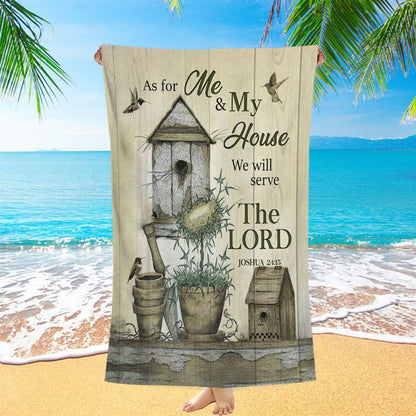 We Will Serve The Lord Beach Towel - Christian Beach Towel - Bible Verse Beach Towel