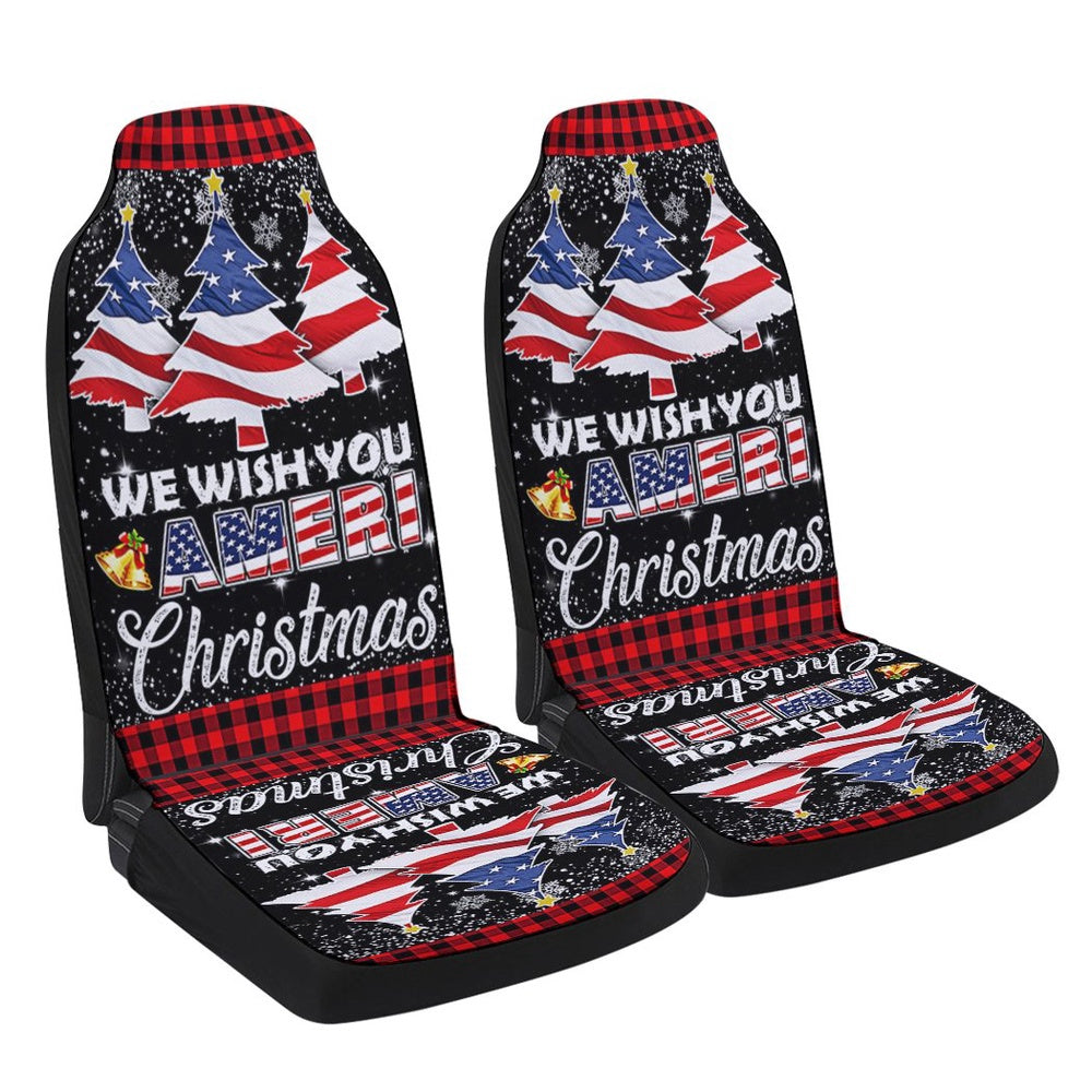 We Wish You Ameri Christmas Cars Seat Cover, Christmas Car Seat Covers, Car Decor Gift