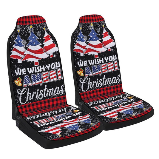 We Wish You Ameri Christmas Cars Seat Cover, Christmas Car Seat Covers, Car Decor Gift