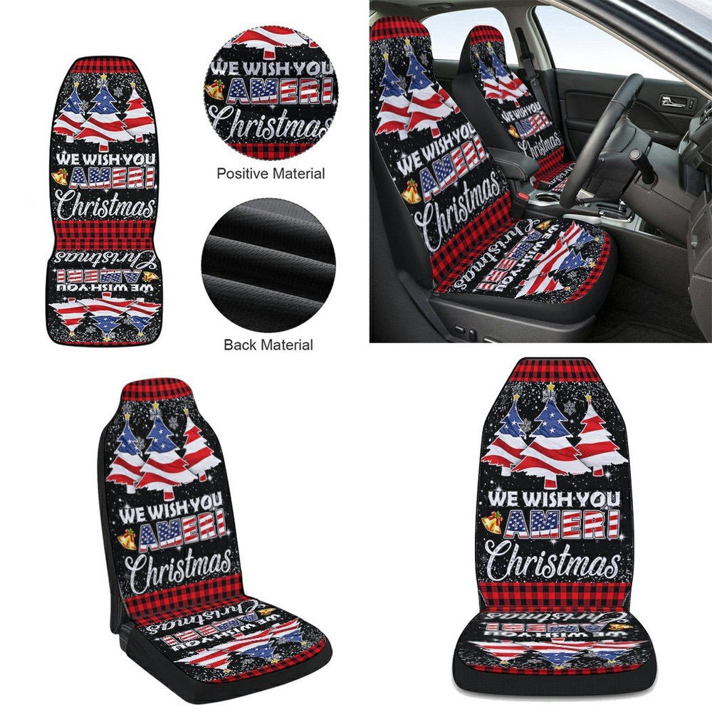 We Wish You Ameri Christmas Cars Seat Cover, Christmas Car Seat Covers, Car Decor Gift