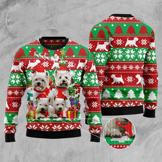 West Highland White Terrier Family Ugly Christmas Sweater, Funny Xmas Sweater, Sweater Xmas