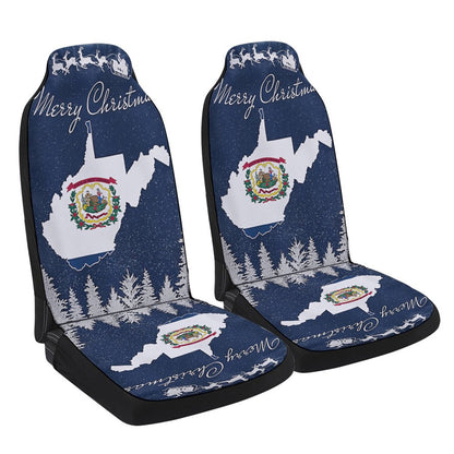 West Virginia Christmas Cars Seat Cover, Christmas Car Seat Covers, Car Decor Gift