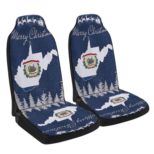 West Virginia Christmas Cars Seat Cover, Christmas Car Seat Covers, Car Decor Gift