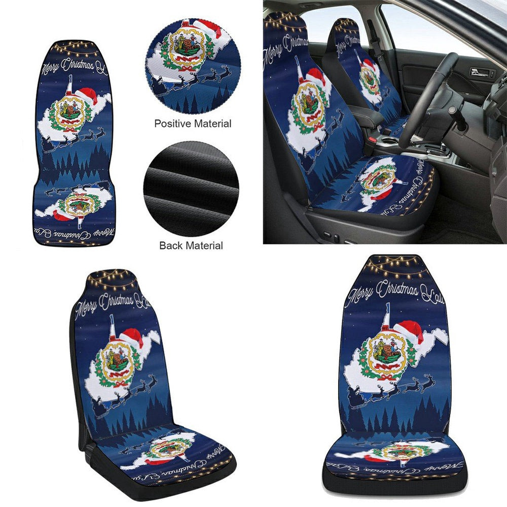 West Virginia State Merry Christmas You all Cars Seat Cover, Christmas Car Seat Covers, Car Decor Gift