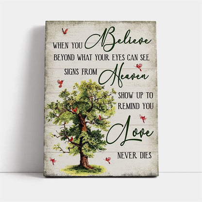 When You Believe Love Never Dies Canvas, Mother's Day Canvas Art, Gift For Mom, Birthday Gift, Mother's Day Wall Art