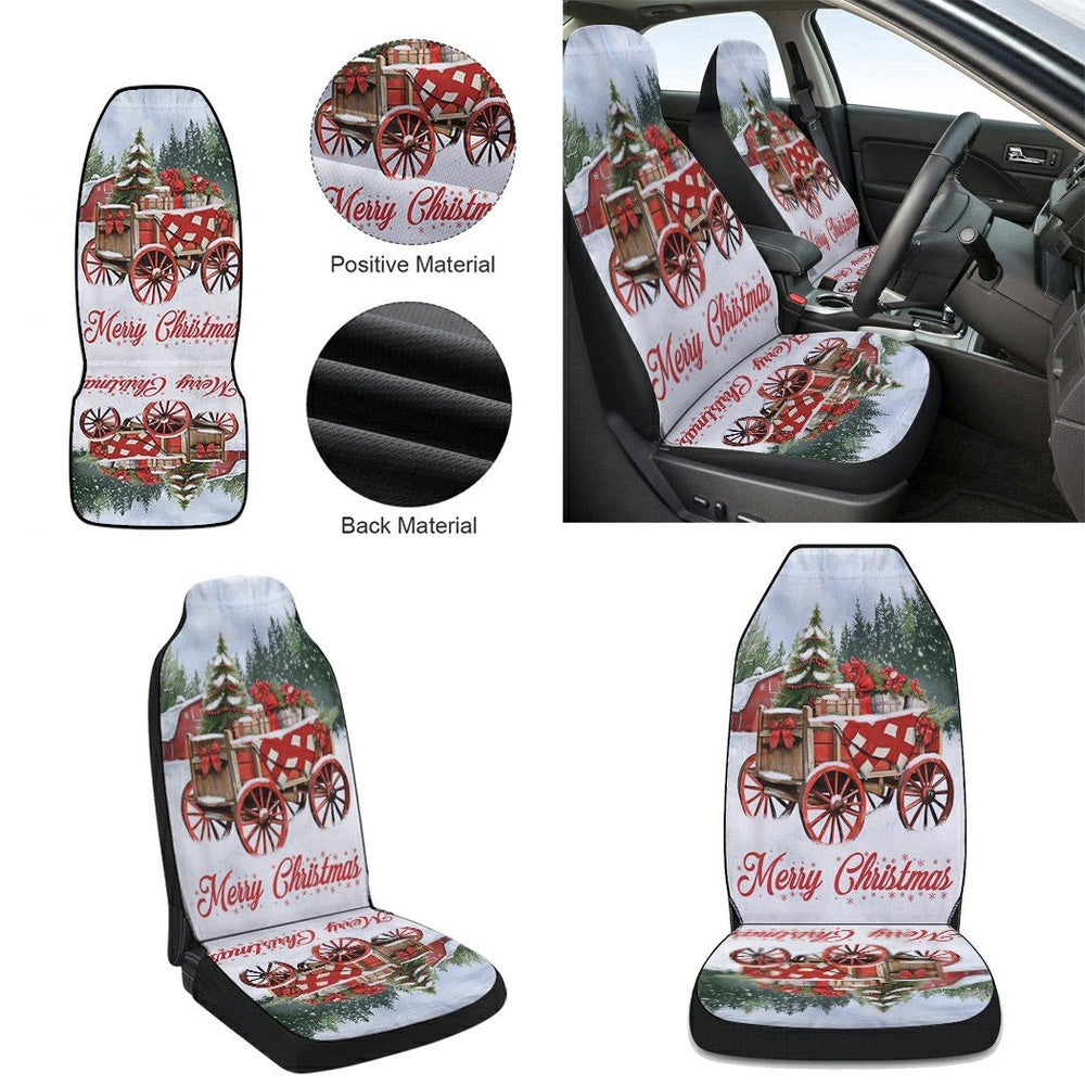 Winter Wagon Christmas Cars Seat Cover, Christmas Car Seat Covers, Car Decor Gift