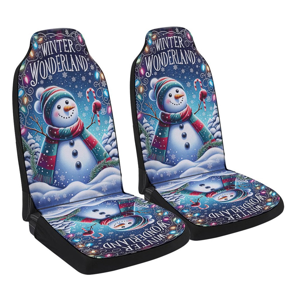 Winter Wonderland Christmas Cars Seat Cover, Christmas Car Seat Covers, Car Decor Gift