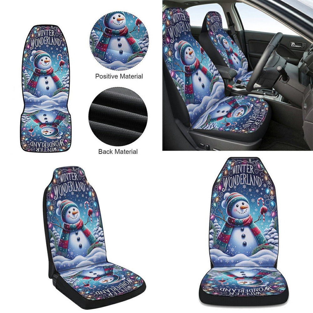 Winter Wonderland Christmas Cars Seat Cover, Christmas Car Seat Covers, Car Decor Gift