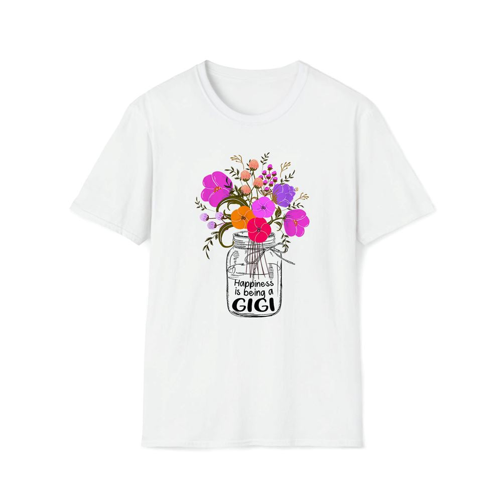 Women Mom Grandma Floral Gift Happiness Is Being A Gigi Premium T Shirt, Mother's Day Premium T Shirt, Mother's Day Gift, Mom Shirt