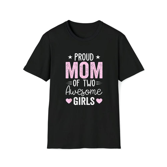 Women Mom Of 2 Girls Two Daughters Mother's Day Premium T Shirt, Mother's Day Premium T Shirt, Mother's Day Gift, Mom Shirt