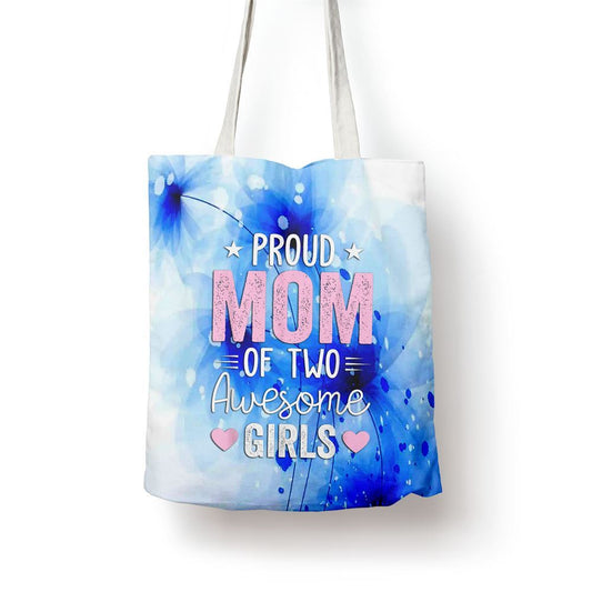 Women Mom Of 2 Girls Two Daughters Mothers Day Tote Bag, Women Tote Bag, Canvas Tote Bag, Printed Tote Bag