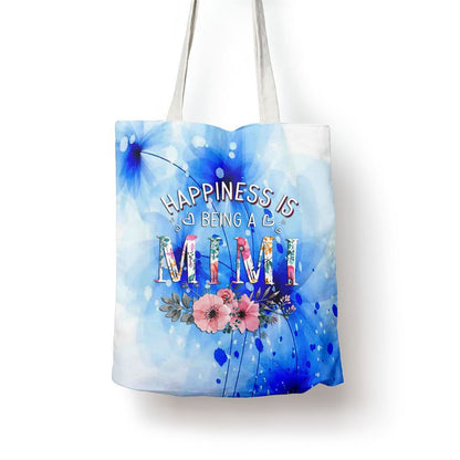 Womens Happiness Is Being A Mimi Announcement Mothers Day Tote Bag, Women Tote Bag, Canvas Tote Bag, Printed Tote Bag