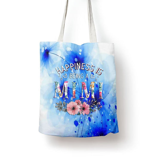 Womens Happiness Is Being A Mimi Announcement Mothers Day Tote Bag, Women Tote Bag, Canvas Tote Bag, Printed Tote Bag