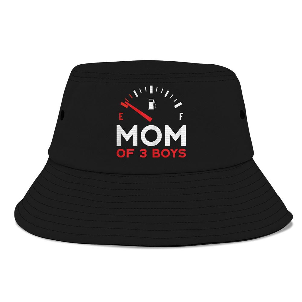 Womens Mother Of 3 Boys Mom Bucket Hat, Mother's Day Bucker Hat, Mother's Day Gift, Women's Sun Hats