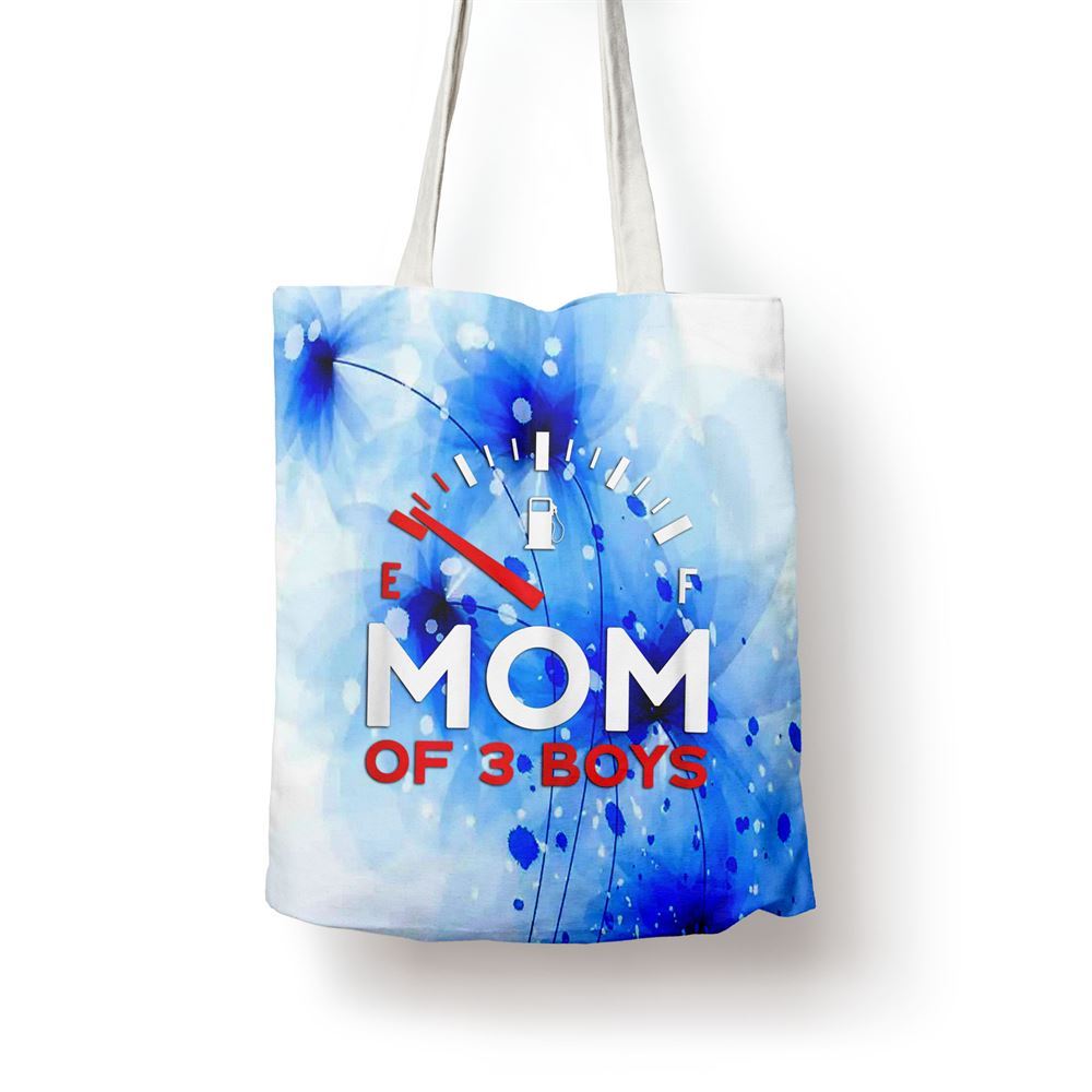 Womens Mother Of 3 Boys Mothers Day Mom Tote Bag, Women Tote Bag, Canvas Tote Bag, Printed Tote Bag