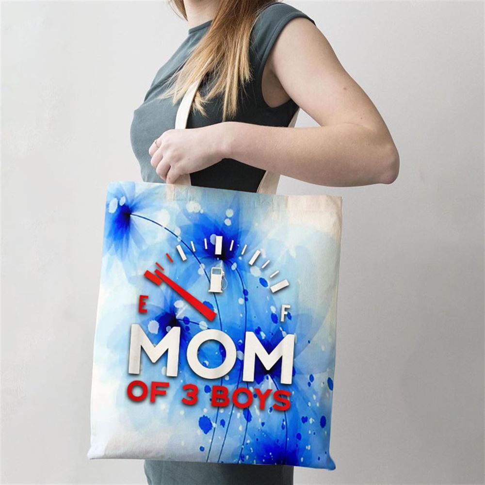 Womens Mother Of 3 Boys Mothers Day Mom Tote Bag, Women Tote Bag, Canvas Tote Bag, Printed Tote Bag