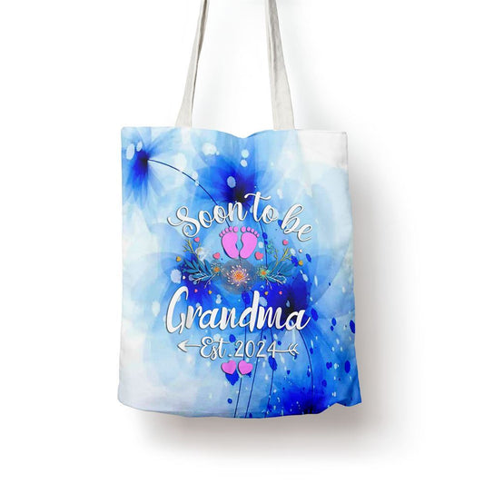 Womens Soon To Be Grandma 2024 Mothers Day Tote Bag, Women Tote Bag, Canvas Tote Bag, Printed Tote Bag