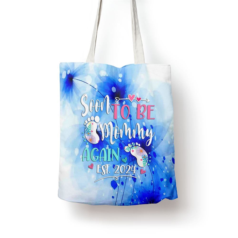 Womens Soon To Be Mommy Again 2024 Mothers Day Tote Bag, Women Tote Bag, Canvas Tote Bag, Printed Tote Bag