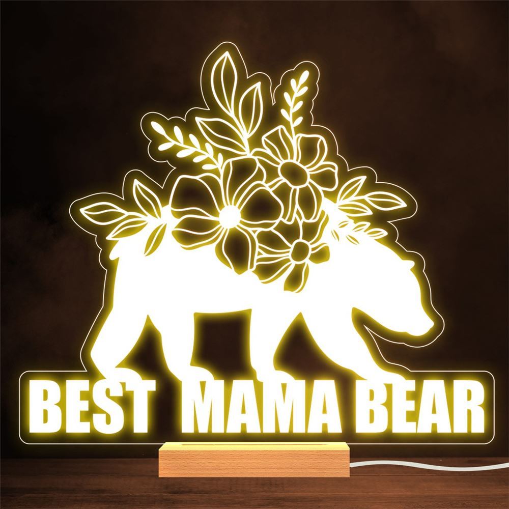 Worlds Best Mother Mother's Day Round Gift Lamp Night Light, Mother's Day Night Lights For Bedroom