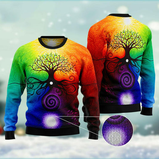 Xmas Tree Sweater, Tree Of Life Ugly Christmas Sweater, Funny Xmas Sweater