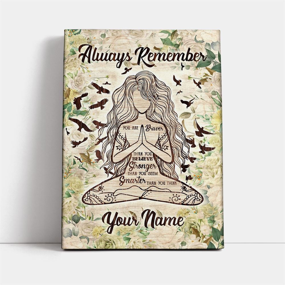 Yoga Always Remember To My Husband Personalized Canvas, Mother's Day Canvas Art, Gift For Mom, Birthday Gift, Mother's Day Wall Art