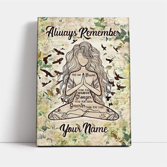 Yoga Always Remember To My Husband Personalized Canvas, Mother's Day Canvas Art, Gift For Mom, Birthday Gift, Mother's Day Wall Art