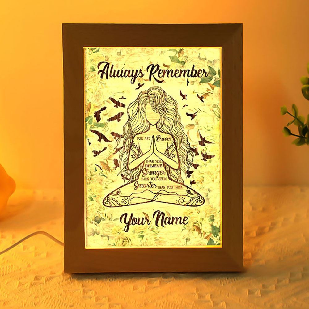 Yoga Always Remember To My Husband Personalized Frame Lamp, Mother's Day Night Light, Best Mom Ever, Gift For Mom
