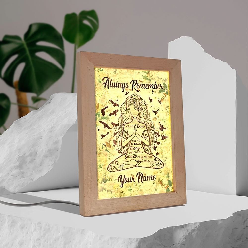 Yoga Always Remember To My Husband Personalized Frame Lamp, Mother's Day Night Light, Best Mom Ever, Gift For Mom