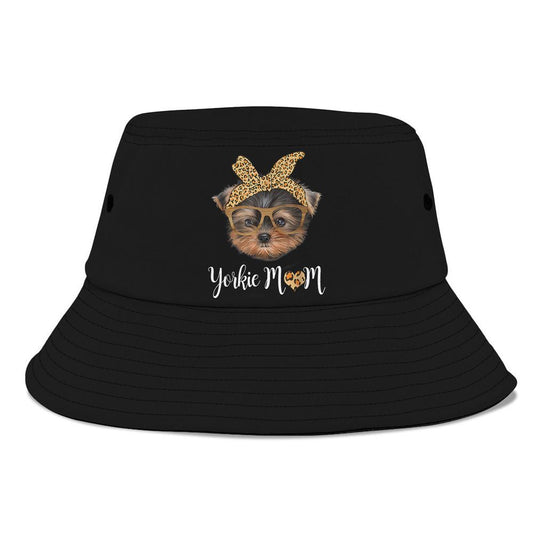 Yorkie Mom Yorkshire Leopard Dog Lovers 2024 Bucket Hat, Mother's Day Bucker Hat, Mother's Day Gift, Women's Sun Hats