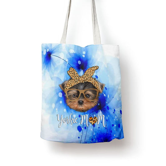 Yorkie Mom Yorkshire Leopard Dog Lovers Mothers Day 2024 Tote Bag, Women Tote Bag, Canvas Tote Bag, Printed Tote Bag