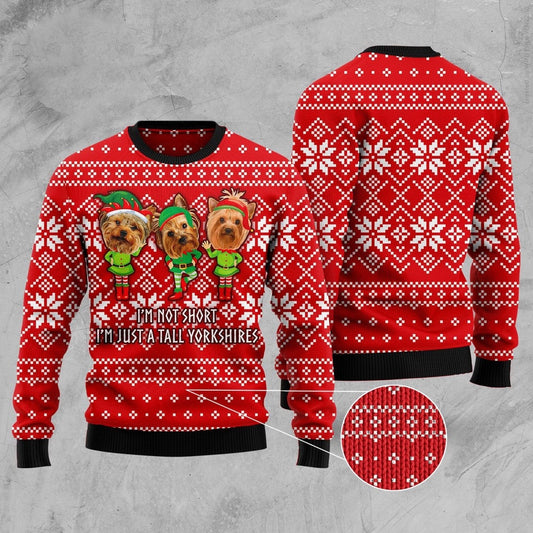 Yorkie Not Short Ugly Christmas Sweater, Funny Xmas Sweater, Sweater Xmas