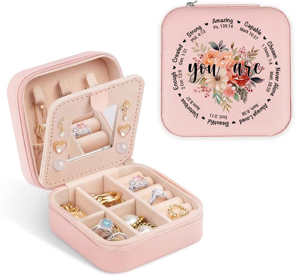You Are Amazing Capable Chosen Jewelry Box, Religious Gift For Women, Mother's Day Jewelry Case, Gift For Her