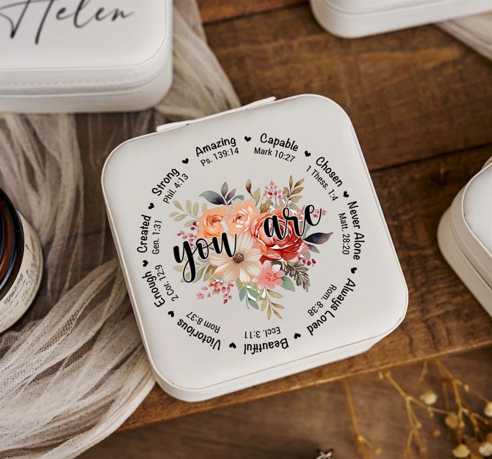 You Are Amazing Capable Chosen Jewelry Box, Religious Gift For Women, Mother's Day Jewelry Case, Gift For Her