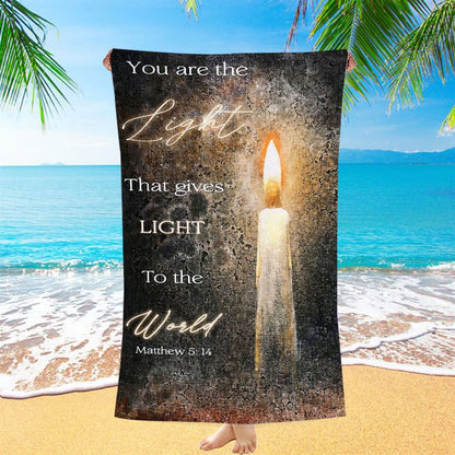 You Are The Light Candle Beach Towel - Christian Beach Towel - Inspirational Gift For Christian Women
