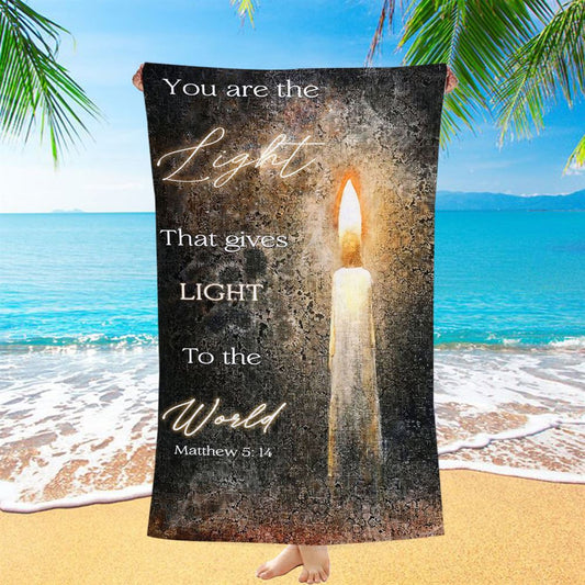 You Are The Light Candle Beach Towel - Christian Beach Towel - Inspirational Gift For Christian Women