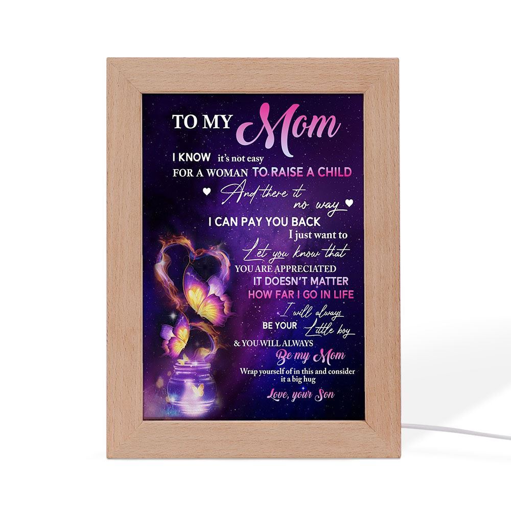 You'Ll Always Be My Mom Frame Lamp, Mother's Day Night Light, Best Mom Ever, Gift For Mom