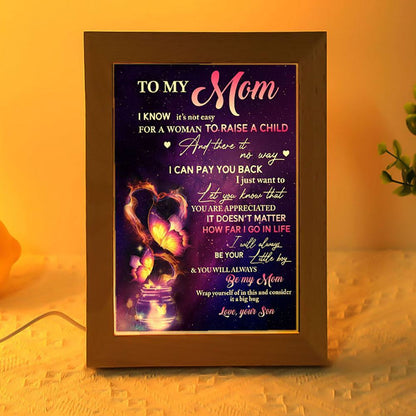 You'Ll Always Be My Mom Frame Lamp, Mother's Day Night Light, Best Mom Ever, Gift For Mom