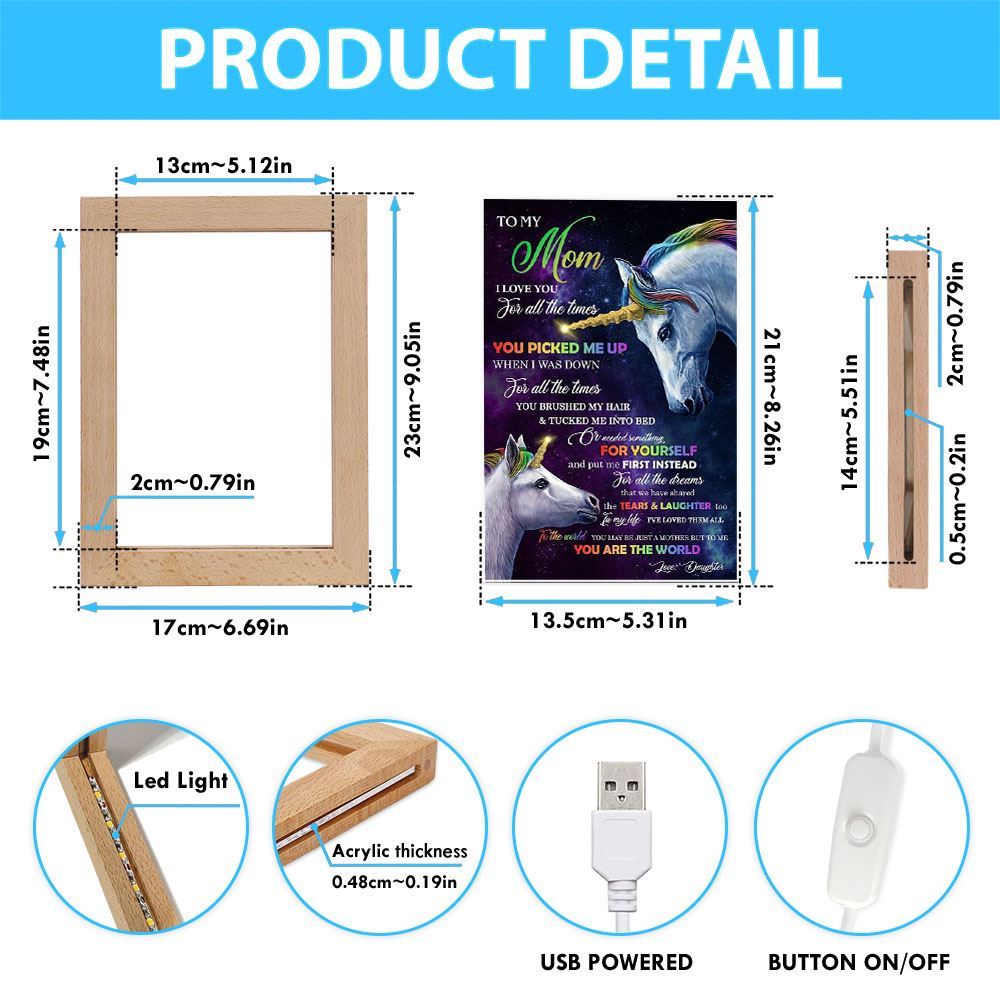 You Picked Me Up When I Was Down Frame Lamp, Mother's Day Night Light, Best Mom Ever, Gift For Mom