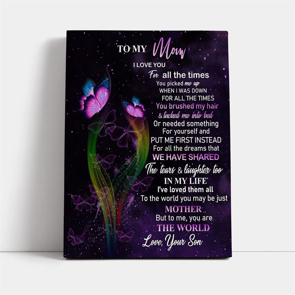 You'Re The World Canvas, Mother's Day Canvas Art, Gift For Mom, Birthday Gift, Mother's Day Wall Art
